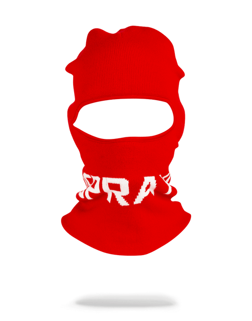 RED SPRAYGROUND LOGO SKI MASK