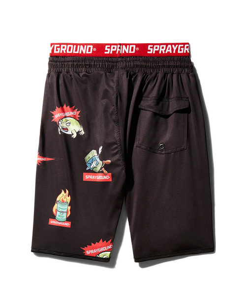 PATCH ALL-IN CORTO SWIM TRUNKS (BLACK)